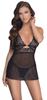Cottelli LINGERIE - Sexy Mesh Chemise with Delicate Lace + Thong S