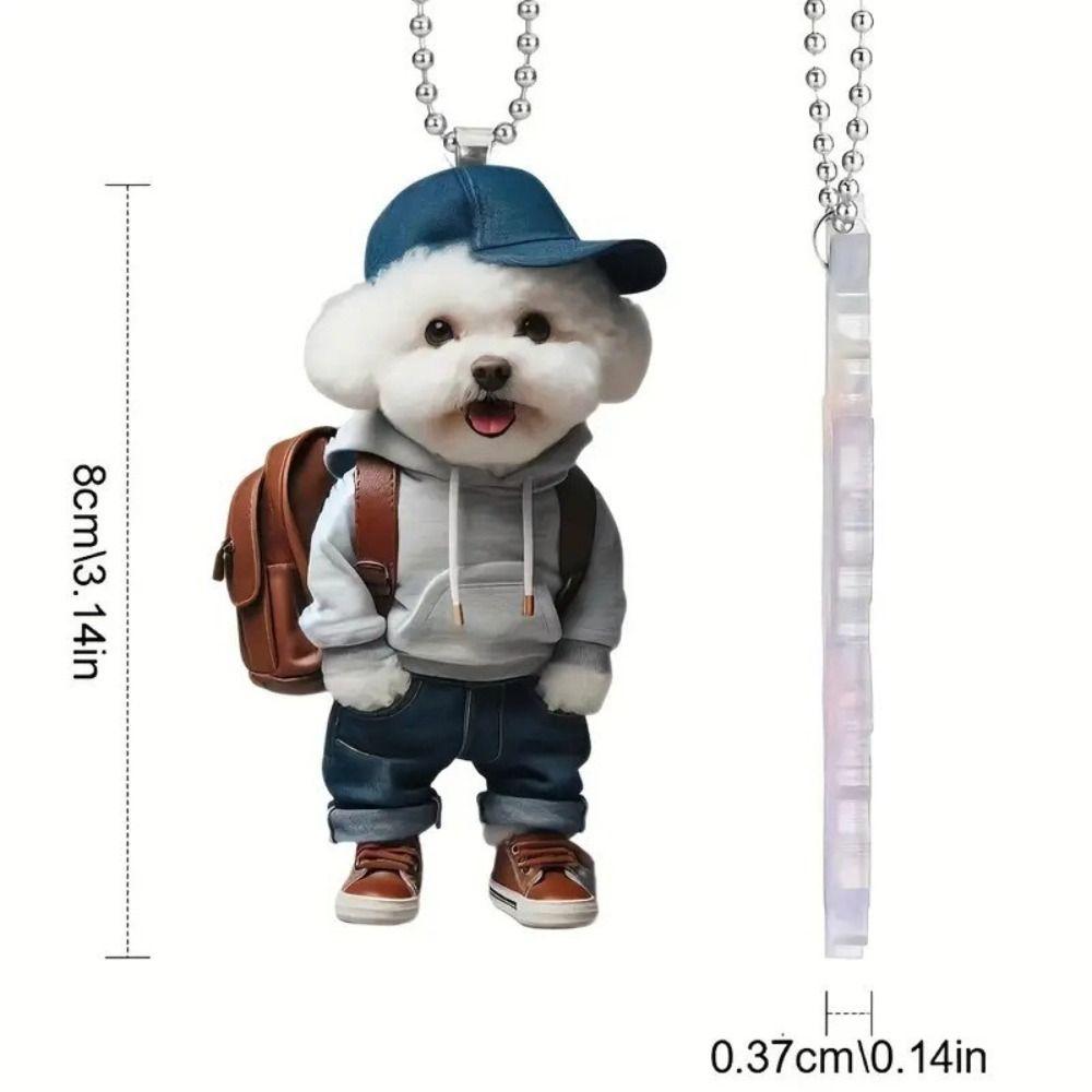 Креативные подвески для автомобиля Щенок Человек Рюкзак Акриловая плоская подвеска для автомобиля