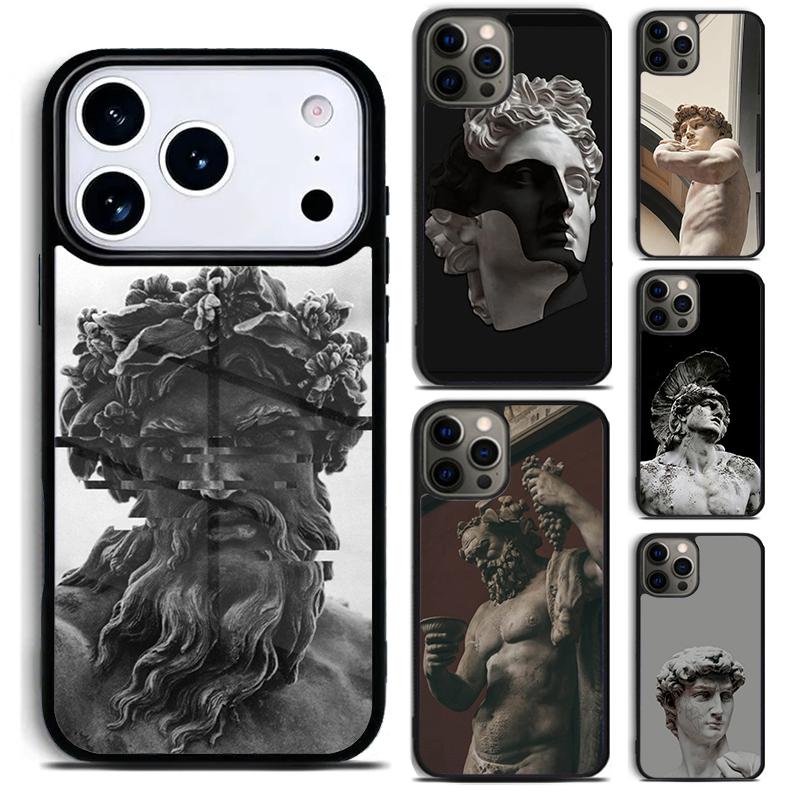 Греческая эстетика Гипсовая статуэтка Чехол для телефона для iPhone 17 16 15 Pro Max Air 14 13 12 11 Plus Ударопрочный чехол