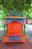 Handmade Painted Wood Mandir: Hindu Home Altar, Wall Shrine