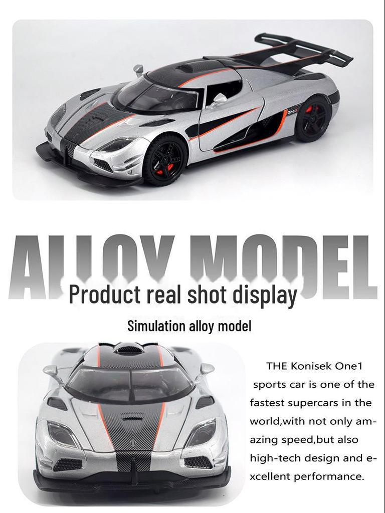 Синао 1:32 Модель спортивного автомобиля Koenigsegg - распашная дверь, звук и свет, инерционный механизм, игрушка из сплава