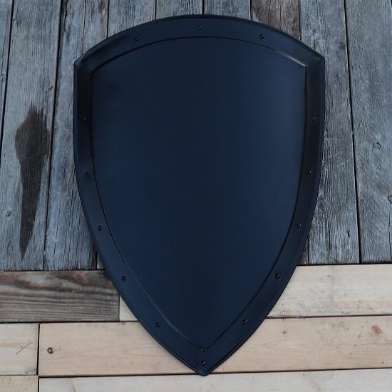 14th Century Heater Shield - Functional 18 Gauge Steel Medieval Historical Replica Blank Shield Knight Costume Prop Accessory