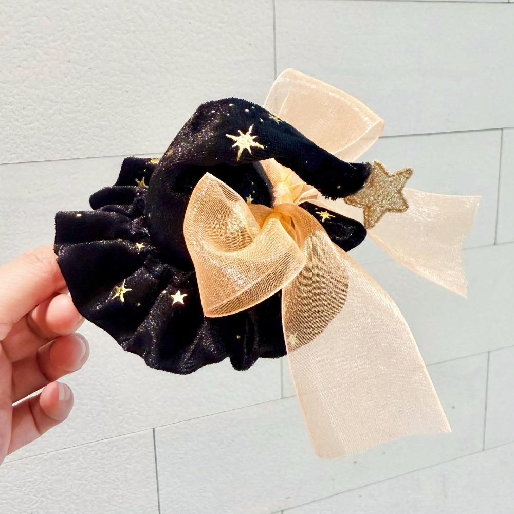 Bow Halloween Party Hair Band Mesh Cone Hat Hair Hoop Personality Halloween Hair Clip Kids