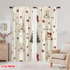2pcs,2D plane printing Pattern Curtains Christmas Bears Trees Bells (3) Durable Polyester (without rod) Festive for Various
