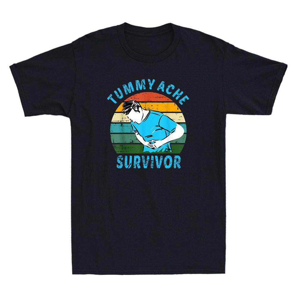 Tummy Ache Survivor Funny Saying Quote Gift Vintage Unisex's Short Sleeve T-Shirt