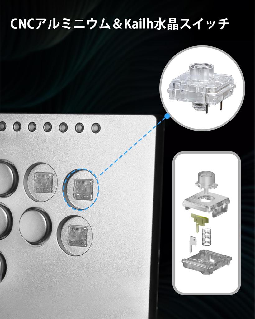 Безрычажный Akecon безрычажный безрычажный контроллер M16 PLUS CNC алюминиевый безрычажный с безрычажным Kailh Crystal новый модернизированный большой M16 PLUS серый