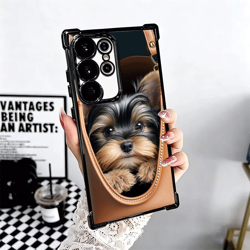 Yorkshire Terrier Dog Plating Phone Case For Samsung Galaxy S24 S25 FE S26 Edge S23 Ultra S22 S21 Plus S20 Anti-Fall Airabag Cov