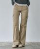 WAARFORWOMAN W1154 Брюки-карго bootcut с D-образным кольцом_Бежевый