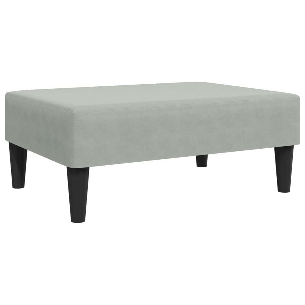2 Seater Sofa Bed with Cushions and Footstool Light Grey Velvet