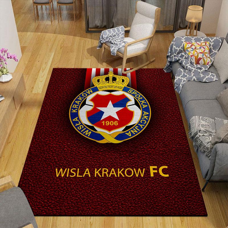 Wisla Krakow Flannel Printed Carpet, Home Sofa Decoration for Living Room & Bedroom, Non‑Slip Play Flannel Floor Mat for Game Room
