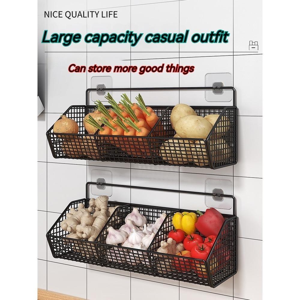 1/2/3 сетки, кухонный органайзер для приправ, настенная подвесная полка для хранения приправ, лука, корзина с фруктами, полка для овощей
