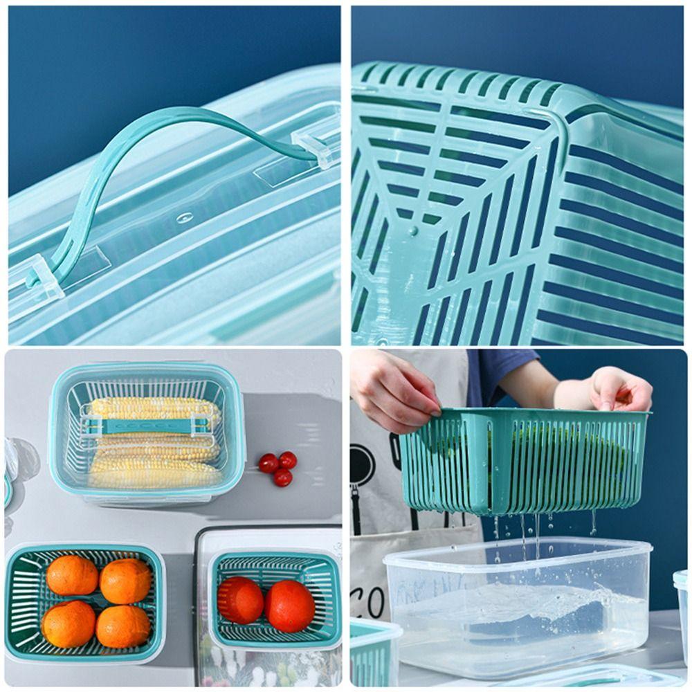 Двухслойный контейнер для хранения фруктов Пластиковый контейнер для хранения продуктов Кухня