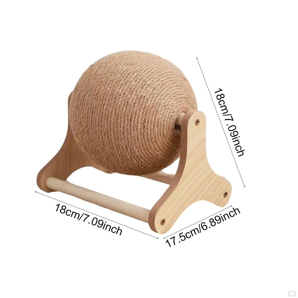Cat Scratcher Ball Toy Sisal Wear Resistant Sturdy Pet Furniture Exercise with Stable Stand for