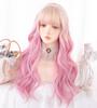 RyuuCos Lolita Wig Long Hair Curly Pink Wig Pink Gradient Natural Harajuku Cosplay Heat Resistant Disguise Present Event Halloween Christmas School