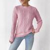 Women's Autumn and Winter Round Neck Pullover Simple Base Woven Sweater