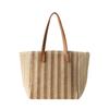 Striped Straw Shoulder Bag for Women Beach Bag Holidays Shopping Casual Tote New Summer Design