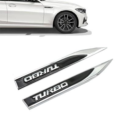 2 шт. 3D металлический турбо-логотип автомобиля, эмблема на крыло, значок, наклейки для автомобиля, стильная наклейка, универсальные аксессуары для внешнего декора автомобиля
