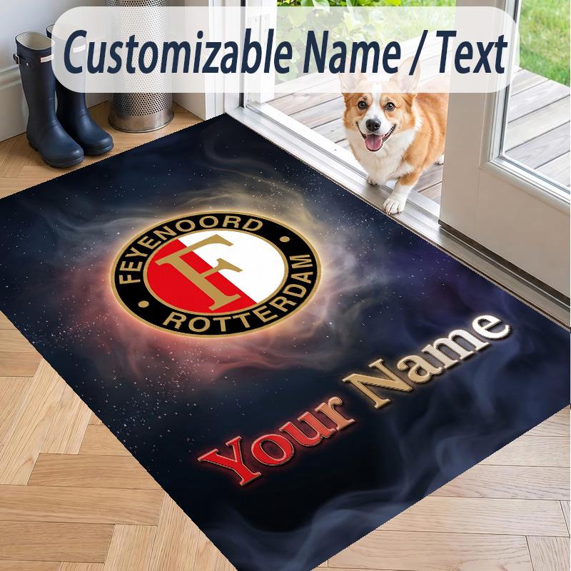 Custom Text Printed Rug Feyenoord Non Slip Floor Carpet For Home Room Decor