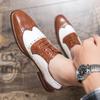New Luxury Designer Men's Pointed Black With White Patchwork Dress Oxford Shoes Moccasins Wedding Prom Sapato Social Masculino