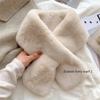 Women's Winter Plush Thickened Scarf - Korean Style Pure Color Rex Rabbit Fur Collar