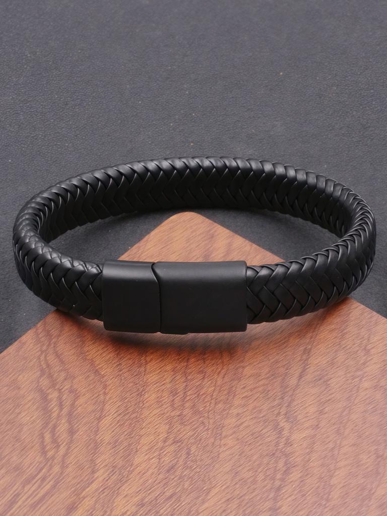 Популярный винтажный ретро мужской кожаный открытый браслет, простой многоразмерный плетеный кожаный ручной шнурок, подарок для занятий спортом на открытом воздухе