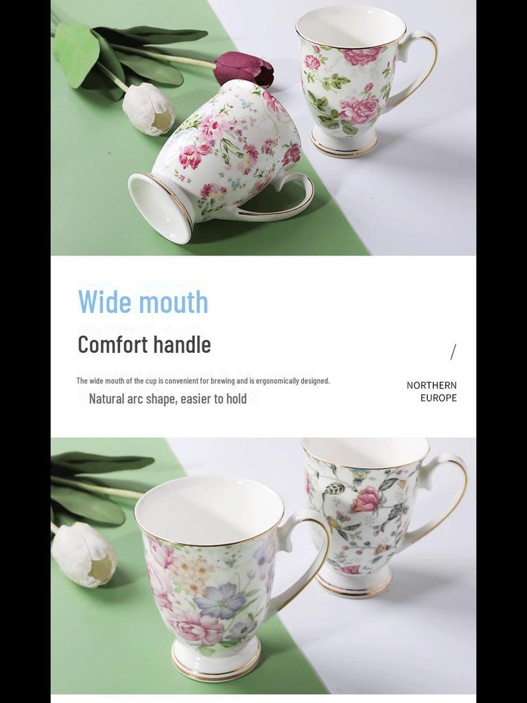 Tangshan Creative Bone Porcelain Mug - Ceramic Coffee & Milk Cup with Printed Logo