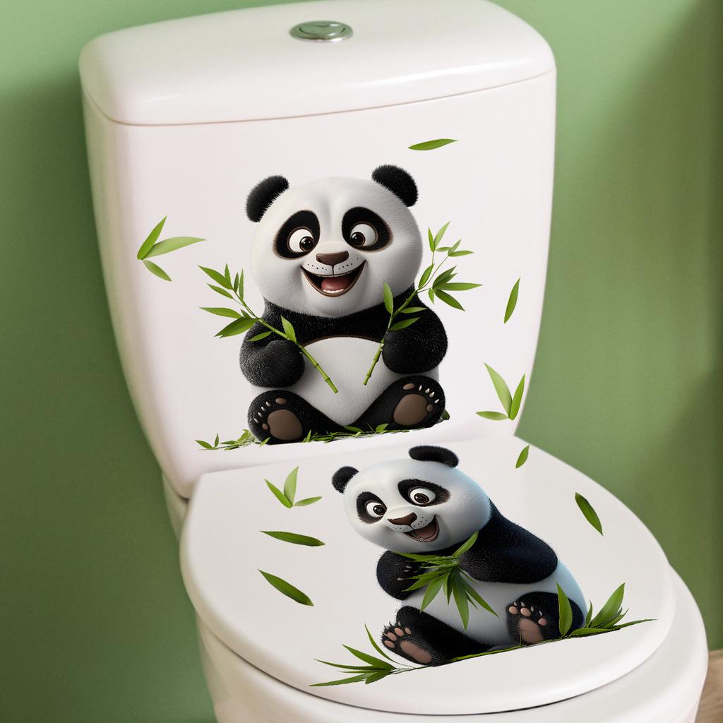 Креативная реалистичная 3D наклейка на унитаз с милым котом Vision, забавная наклейка с изображением животных для ванной комнаты, декор крышки унитаза, самоклеящаяся ПВХ, водонепроницаемая картина