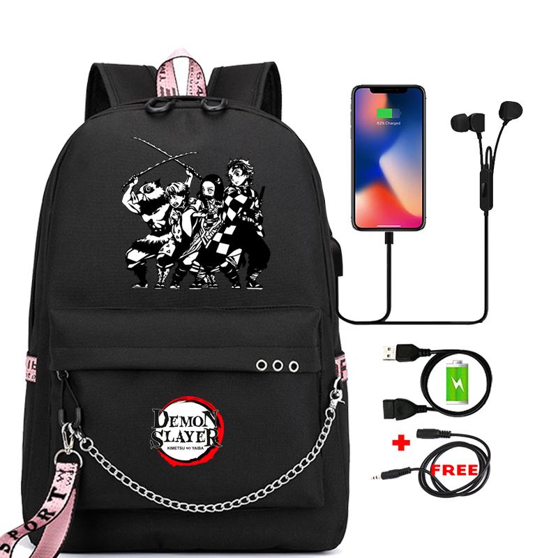 Аниме Demon Slayer Nezuko Bookbag Подростковый рюкзак Школьные ранцы для мальчиков и девочек Mochilas Мультяшный принт Сумка для ноутбука Снова в школу Рюкзак