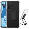 Case for Samsung Galaxy A35 5G In Transparent Silicone with Multifunctional Black Metal Stand