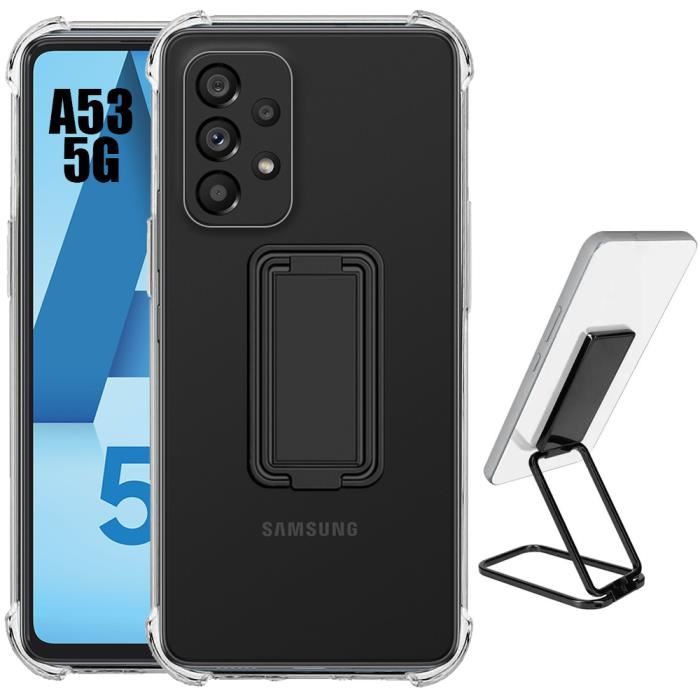 Silicone Case - Booling - for Samsung Galaxy A53 5G - Shockproof - Adjustable Stand - Black