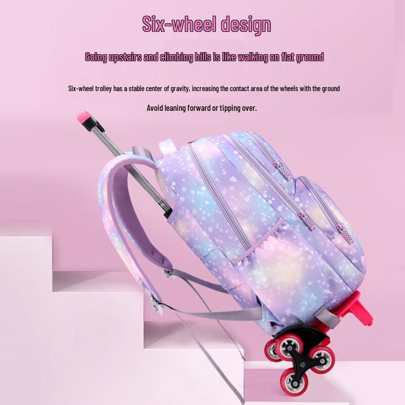 ZIRANYU Detachable Rolling Backpack for Girls