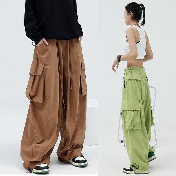 Женские брюки-карго, мешковатые брюки, винтажные повседневные свободные широкие брюки в стиле милитари