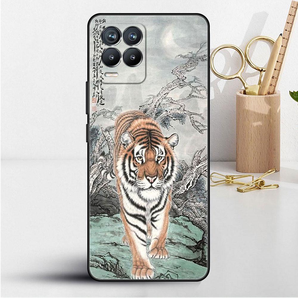 Чехол для Realme 8 C21y GT Neo 2 3 8i C21 7 C11 6 C12 C35 C3 GT 9 Pro C12 Master Funda Phone Cover Tiger Crane ART
