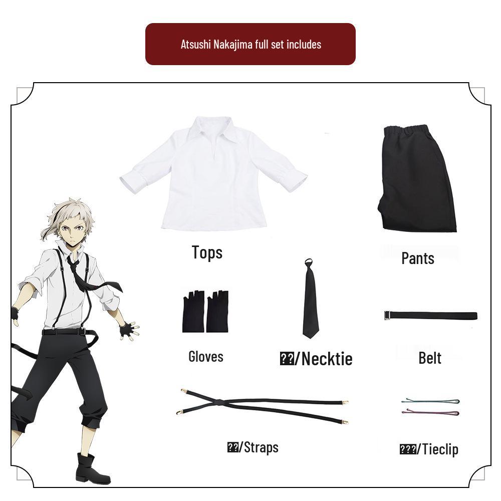 Bungo Stray Dogs Dazai Osamu & Nakahara Chuuya Anime Cosplay Outfit Set Available