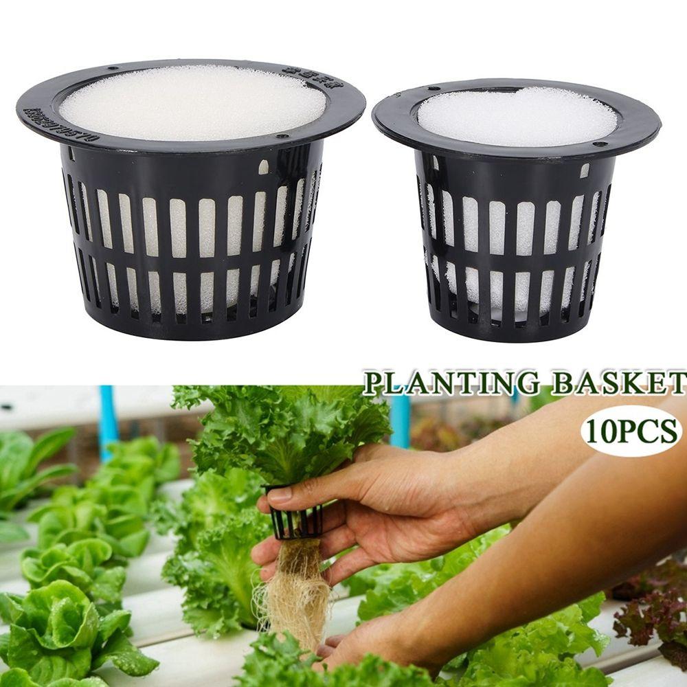 Aeroponic 10pcs Plant Grow Vegetable Hydroponic Foam Insert Mesh Pot Net Cup Planting Basket Nursery Pots