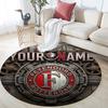 Custom Name,Feyenoord Rotterdam pattern round rug,Carpet Rug for Living Room Bedroom Playroom ,Non-slip Floor Mat,Holiday Gifts and Birthday Gifts.