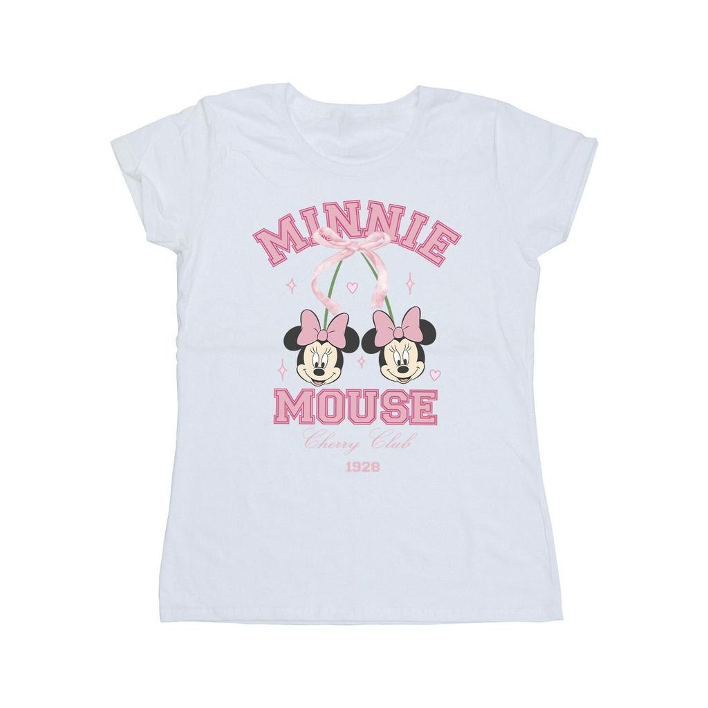 Disney Womens/Ladies Cherry Club Minnie Mouse Cotton T-Shirt