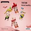 Portable Cute Tritan Water Cup with Tea Filter & Straw – Cartoon Design, Perfect for Students