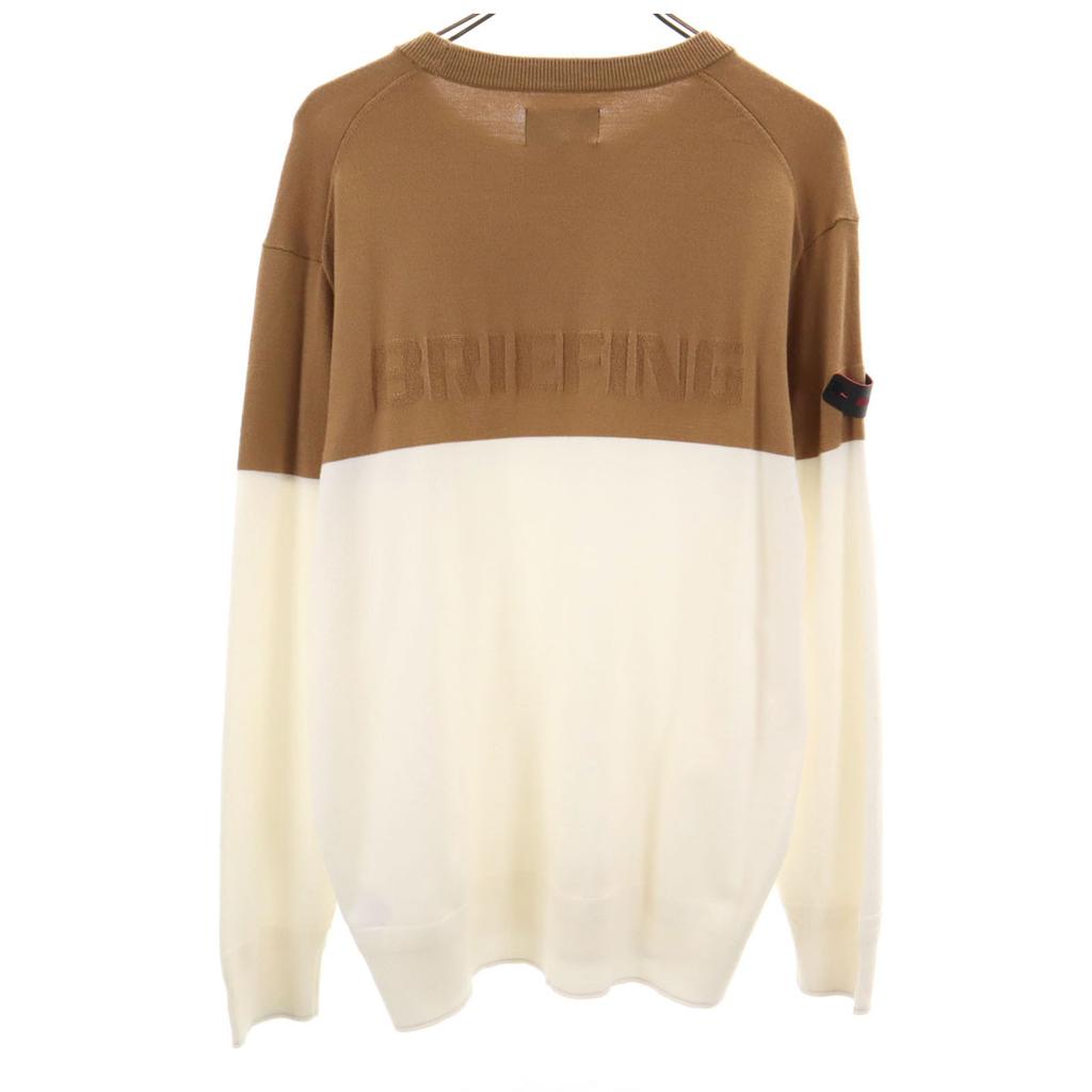 BRIEFING Long sleeve knit L Camel type sweater Men's Used