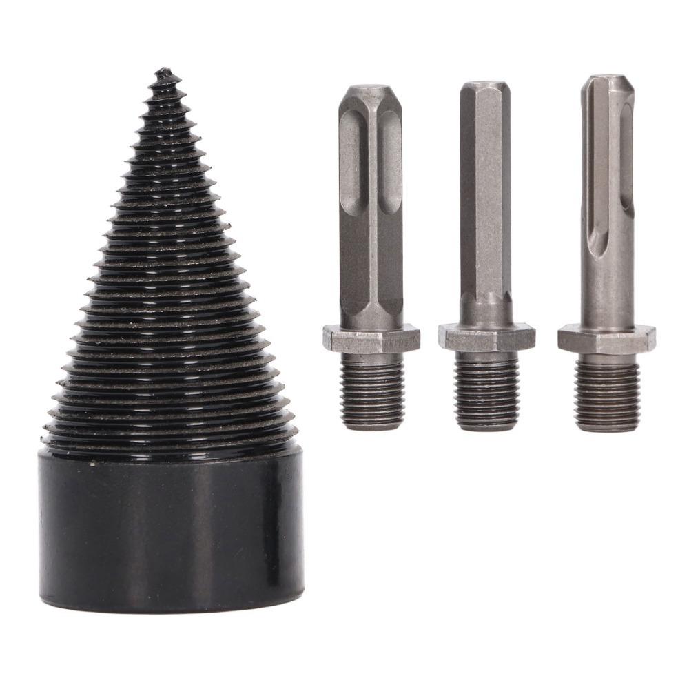 4pcs Heavy Duty Detachable Log Splitter Bit Hex Shank Firewood Drill Bit  Family Heating