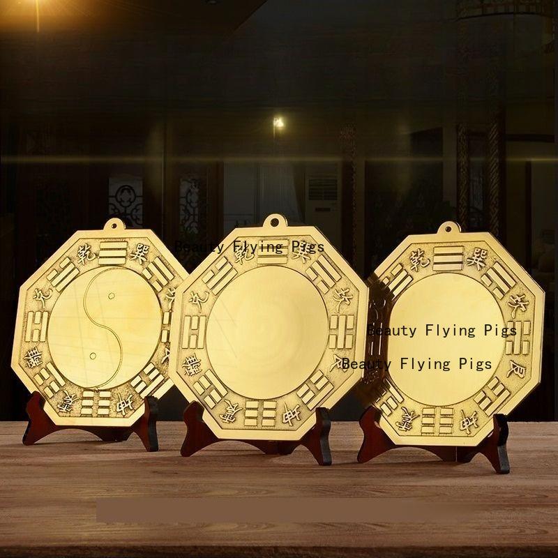 1pc Metal Bagua Mirror Tai Chi Bagua Convex/Concave Mirror Wall Decoration Portable Pendant Feng Shui Accessories Chinese Style