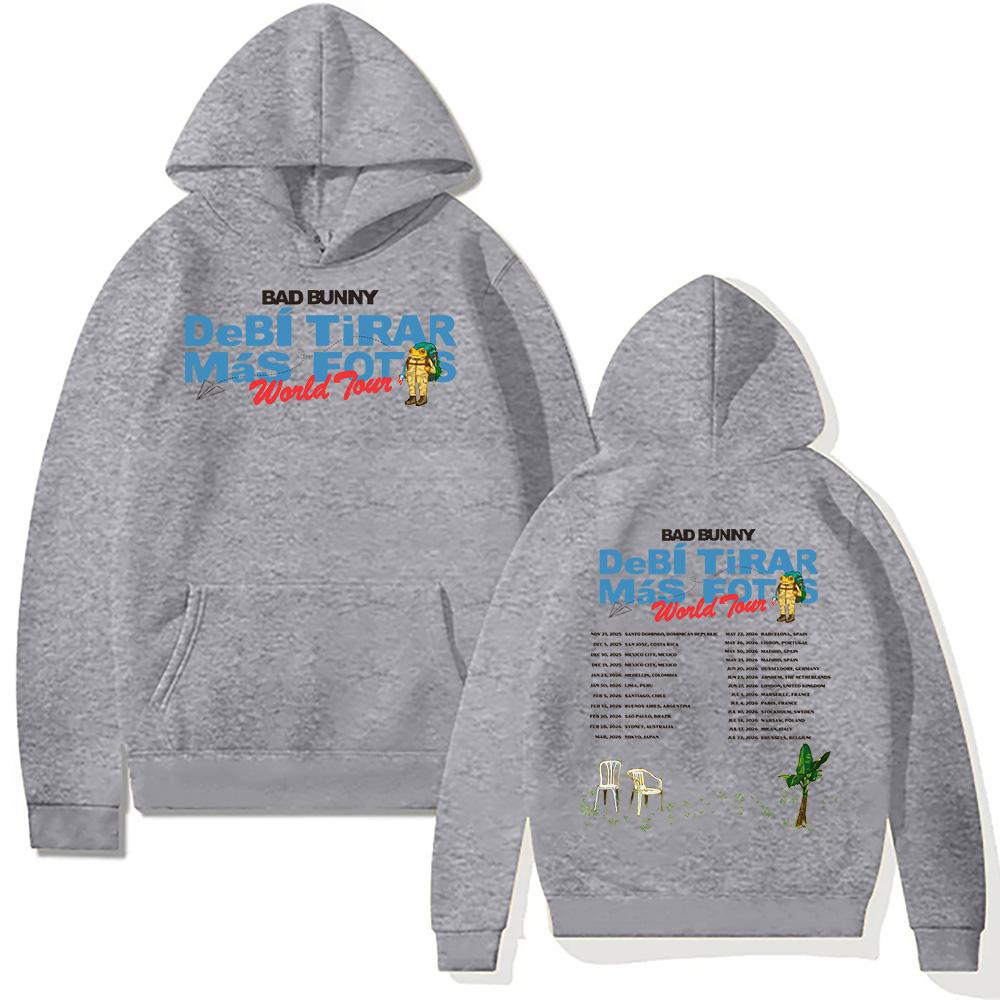 Худи с принтом Bad Bunny World Tour, Bad Bunny DeBí TiRAR MáS FOToS, пуловер, тренды, креативные подарки для фанатов, одежда, свитшот, унисекс