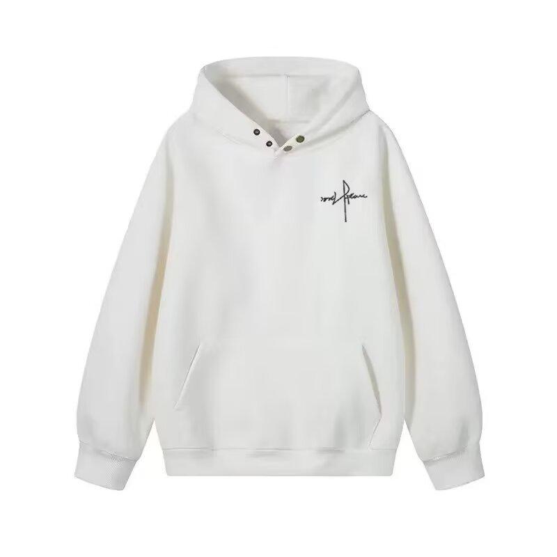 Unisex Hoodie with Trendy Letter Buckle Design - Fashionable, Versatile, and Loose-Fit