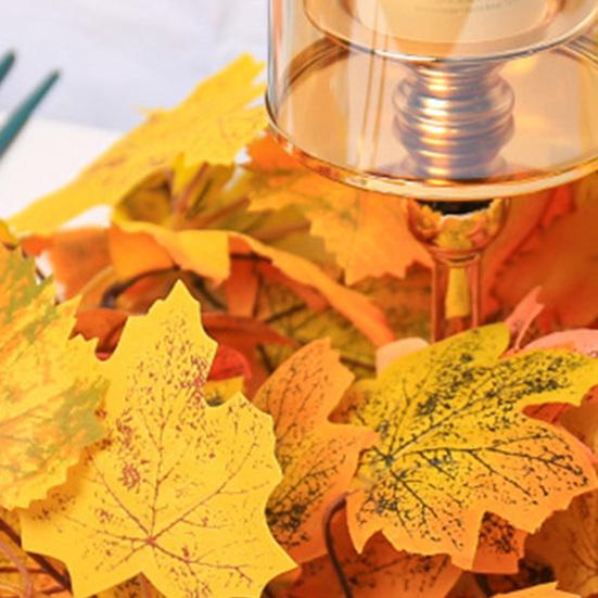 100/175Cm Artificial Maple Leaf Garland Uv Resistant Fall Halloween Thanksgiving Day Harvest