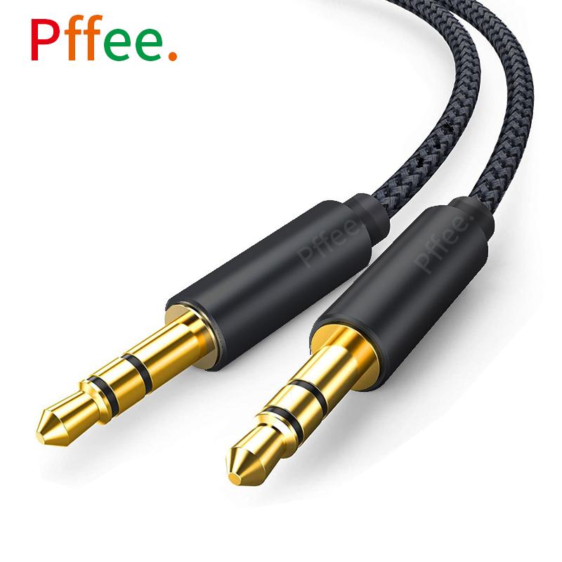 Pffee 24 К позолоченный стереозвук аудио кабель между мужчинами 3,5 мм разъем Aux кабель автомобильная гарнитура динамик плеер Aux шнур