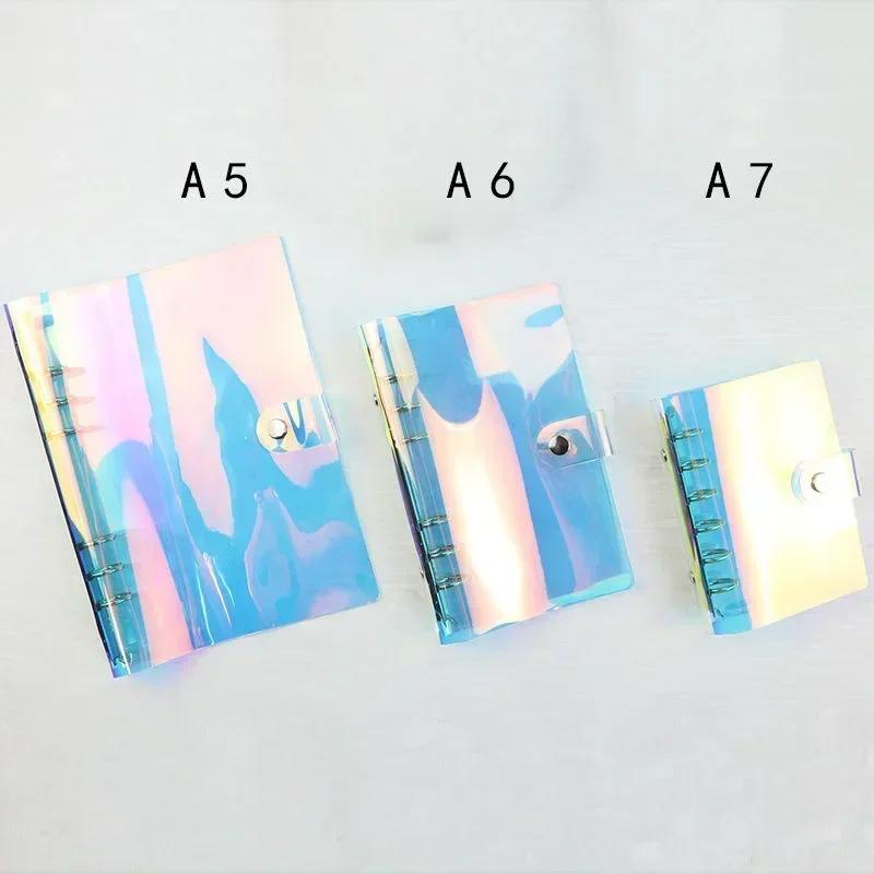 A5/A6/A7 Transparent Notebook Cover Plastic Clip File Folder Notebook Loose Leaf Ring Binder Planner School Office Supplies