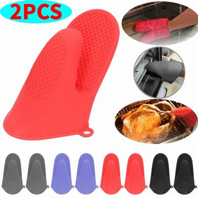 Силиконовые прихватки, 2 шт. Силиконовые прихватки для духовки, держатели для кастрюль, термостойкие, нескользящие, водонепроницаемые мини-перчатки для духовки, зажимные ручки, прихватки для приготовления пищи