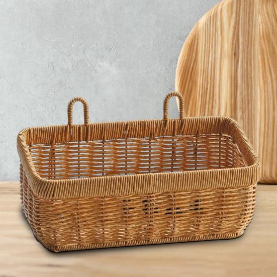 Плетеная корзина для хранения, настенный органайзер для овощей, дышащий дизайн, большая вместимость, легко