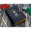 Handmade Leather Moon Journal with Antiqe Dekle Pepar for Men Women Birthday Gifts Traveling Sketchbook Handmade Book of Shadows Grimoire