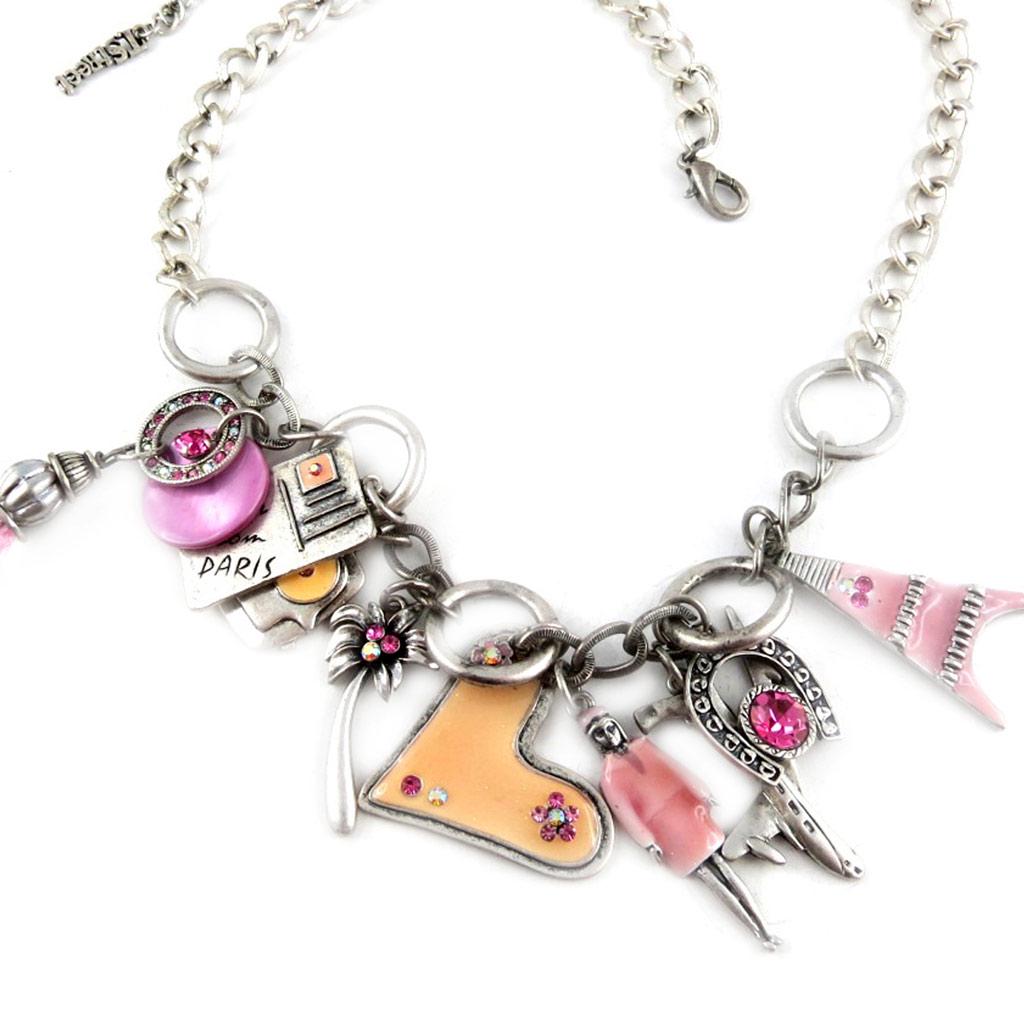 Les Trésors De Lily [E0696] — Розовое дизайнерское колье Tour du Monde